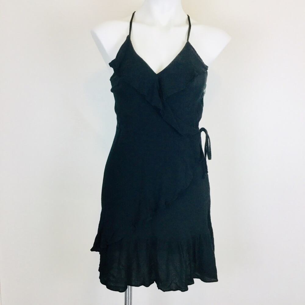 Mossimo Black Faux Wrap Ruffled Dress - Picture 2 of 9
